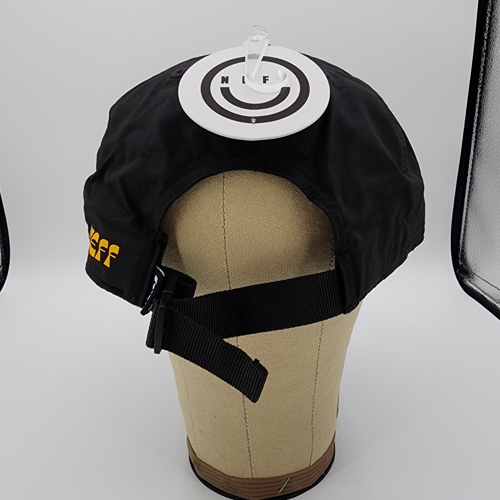 NEFF Pushing Up Daisies Hat Daily Flat Billed Strapback Black Nylon Cap NEW - Picture 9 of 16